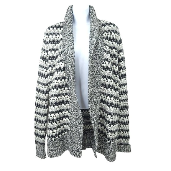 Ann Taylor Loft Open Front Cardigan Womens Sz M Sweater Shawl Collar Cable Knit - Picture 1 of 10